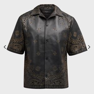 Leather Laser Cut Bandana Camp AMIRI
